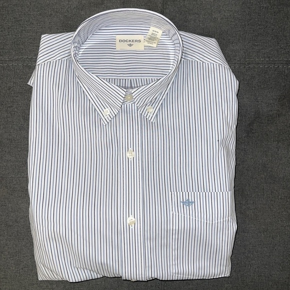 DOCKERS Pin Striped Shirt- Medium - Picture 1 of 2